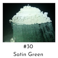 a white powder with the words'satin green'