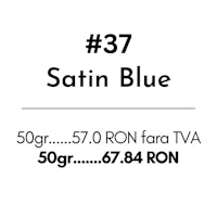 a black and white image with the words 37 satin blue