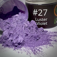 a purple powder with the word luster violet next to it