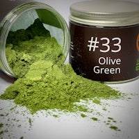 a jar of matcha green powder next to a jar