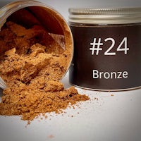 a jar of brown powder with the word 24 on it