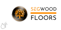 segwood floors logo on a black background