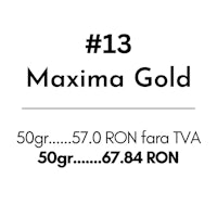 a black and white image with the words 13 maxima gold